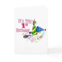 It's My 1st Birthday (Party Hats) Card