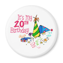 It's My 20th Birthday (Party Hats) Magnets