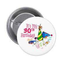 It's My 30th Birthday (Party Hats) Pin
