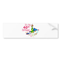 It's My 40th Birthday (Party Hats) Bumper Sticker
