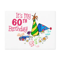 It's My 60th Birthday (Party Hats) Post Cards