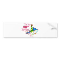 It's My 80th Birthday (Party Hats) Bumper Sticker