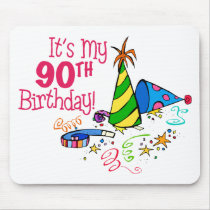 It's My 90th Birthday (Party Hats) Mouse Mat