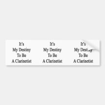 It's My Destiny To Be A Clarinetist Bumper Sticker