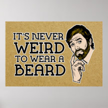 It's Never Weird To Wear A Beard Poster