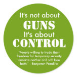 It's not about, GUNS, It's about, CONTROL, "Peo... stickers