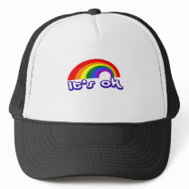 "It's ok" with rainbow Trucker Hat