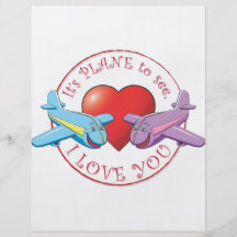 It's PLANE to see, I LOVE YOU Flyer Design