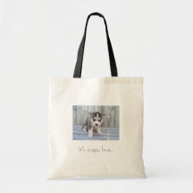 It's puppy love.. tote bag