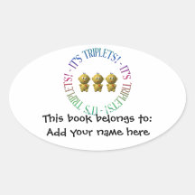 It's triplets! oval stickers