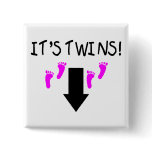 Its Twin Girls Pinback Button