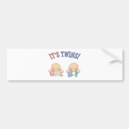 ITS TWINS (Boy Girl) Bumper Stickers