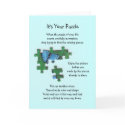 It's Your Puzzle Poem on Blue cards