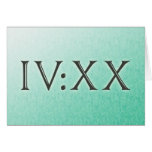 IV:XX (4:20 in Roman Numerals) Card