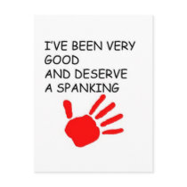 Ive been good and deserve a spanking postcard