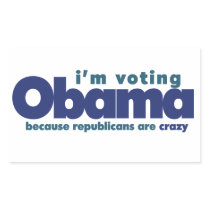 I've voting OBAMA Rectangular Stickers
