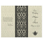Ivory and Black Damask Wedding Program Full Color Flyer