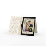 Ivory and Black Floral Photo Thank You Card