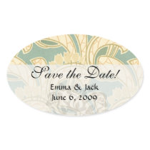ivory and sage art nouveau botanical pattern flora sticker