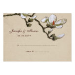Ivory and White Magnolia Floral Seating Card Business Card
