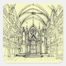Ivory Angel synagogue Square Stickers