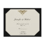 Ivory Black and Gold Damask Wedding RSVP Postcard