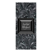 Ivory Black White Marbled Wedding Programs Custom Invitation