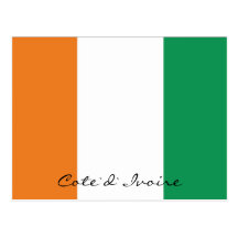 Ivory Coast flag colours postcard