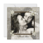 Ivory Damask Overlay Photo Card Invitation