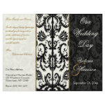 Ivory, Gold, and Black Damask Wedding Program flyers