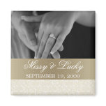 Ivory & Gold Save the Date Magnet