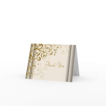 Ivory Gold Thank You Cards