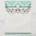 ivory greens damask pattern flyer