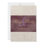 Ivory Lace - Plum Ribbon Invitation/Announcement