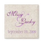 Ivory Lace Save the Date Magnet