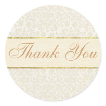 Ivory Lace Thank You Sticker/Seal