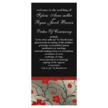 ivory red and black floral Wedding program