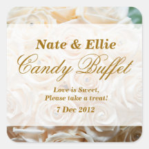 Ivory Rose Candy Buffet Sticker
