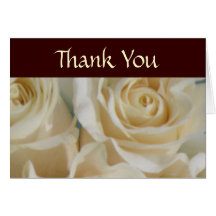 Ivory Roses Wedding Thank You Card