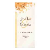 Ivory Wedding Program Ceremony and Wedding Party Rack Card