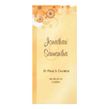 Ivory Wedding Program Ceremony and Wedding Party Personalized Rack Card