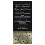 ivory yellow and black floral Wedding program