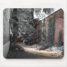 ivy covered alley mouse pad