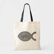 IXOYE Christian Fish Symbol - Stone Effect Tote Bag