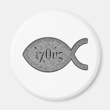 IXOYE Christian Fish Symbol - Stone Effect Magnets