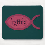 IXOYE Greek Text - Red Parchment mousepads
