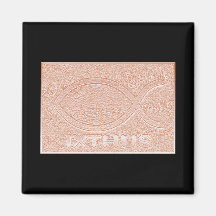 IXTHUS Christian Fish Symbol - Copper Refrigerator Magnet