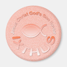 IXTHUS Christian Fish Symbol - COPPER Refrigerator Magnet