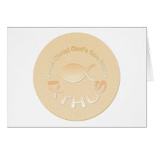 IXTHUS Christian Fish Symbol - GOLD Greeting Card