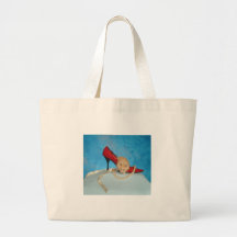 Izzy red heel canvas bag